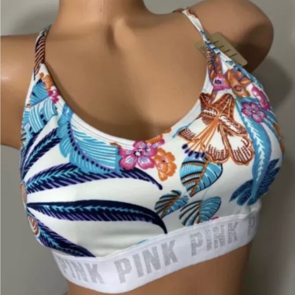 NWT Victorias Secret PINK Floral Ultimate Light Support Sports Bra Size Small